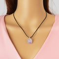 Purple Stone Jewellery 100% Natural Amethyst Quartz Crystal Charm Necklace Gift