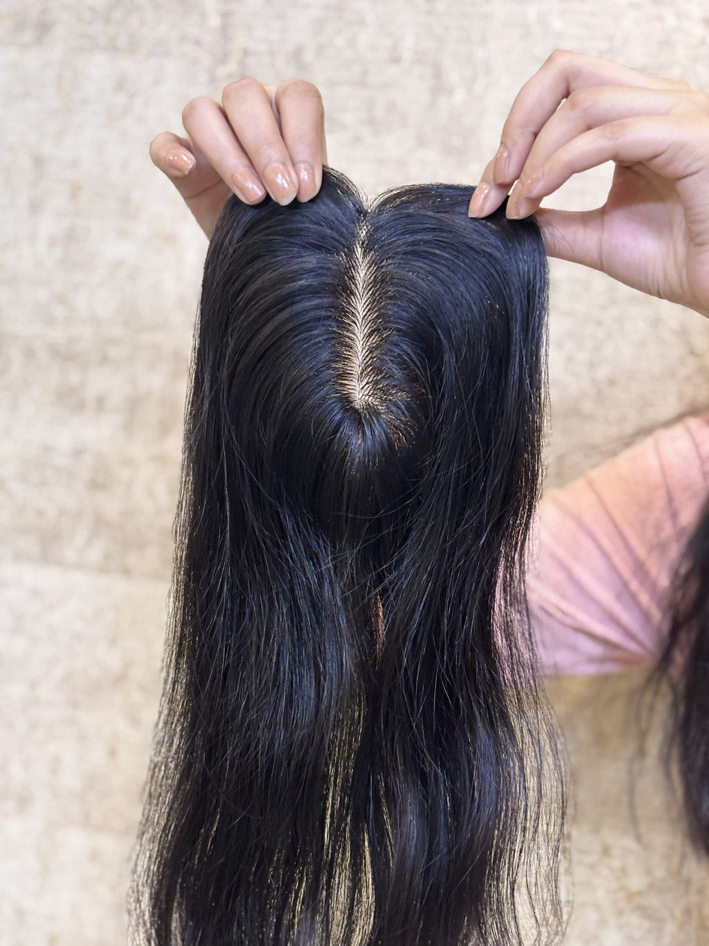Hair Topper for Backcombed Hair | Silk Base | Natural Black | Straight | Remy Hair India
