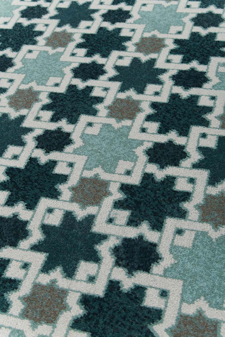 Deep Teal, Ivory & Aqua Hand Tufted Rug | Skryde by Rugfine