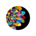Hand Tufted Stained Glass Round Wool Rug | Rainbow & Black | Synthia by Rugfine