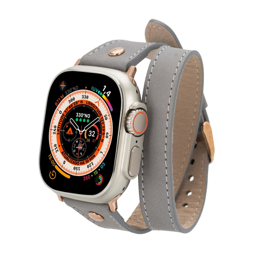Syracuse Double Tour Leather Bands for Apple Watch 9, Ultra 2 and SE - Watch Bands at Dealshubindia