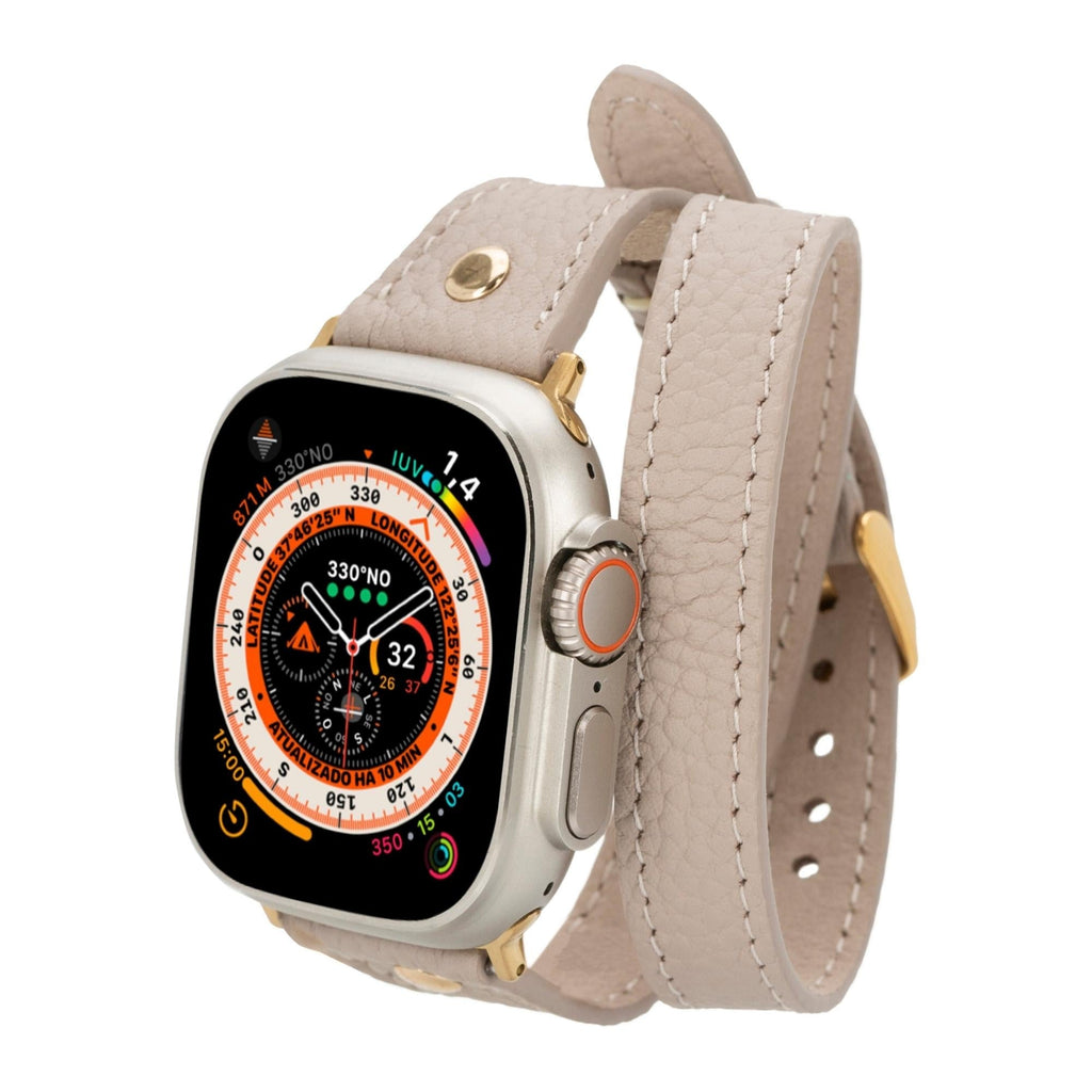 Syracuse Double Tour Leather Bands for Apple Watch 9, Ultra 2 and SE - Watch Bands at Dealshubindia