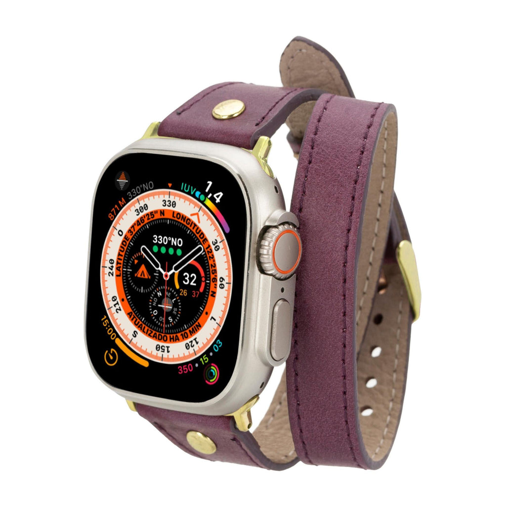 Syracuse Double Tour Leather Bands for Apple Watch 9, Ultra 2 and SE - Watch Bands at Dealshubindia
