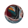 Hand Tufted Nocturne Abstract Round Wool Rug | Navy, Burgundy & Amber | Thorex by Rugfine