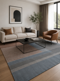 Hand Tufted Wool Rug | Brown, Steel Blue & Charcoal Grey | Wool | Thrivon by Rugfine