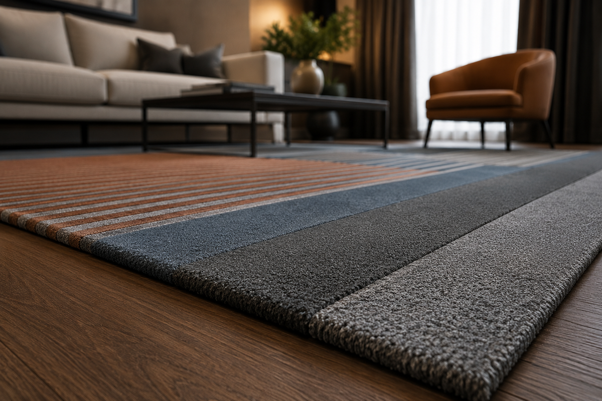 Hand Tufted Wool Rug | Brown, Steel Blue & Charcoal Grey | Wool | Thrivon by Rugfine