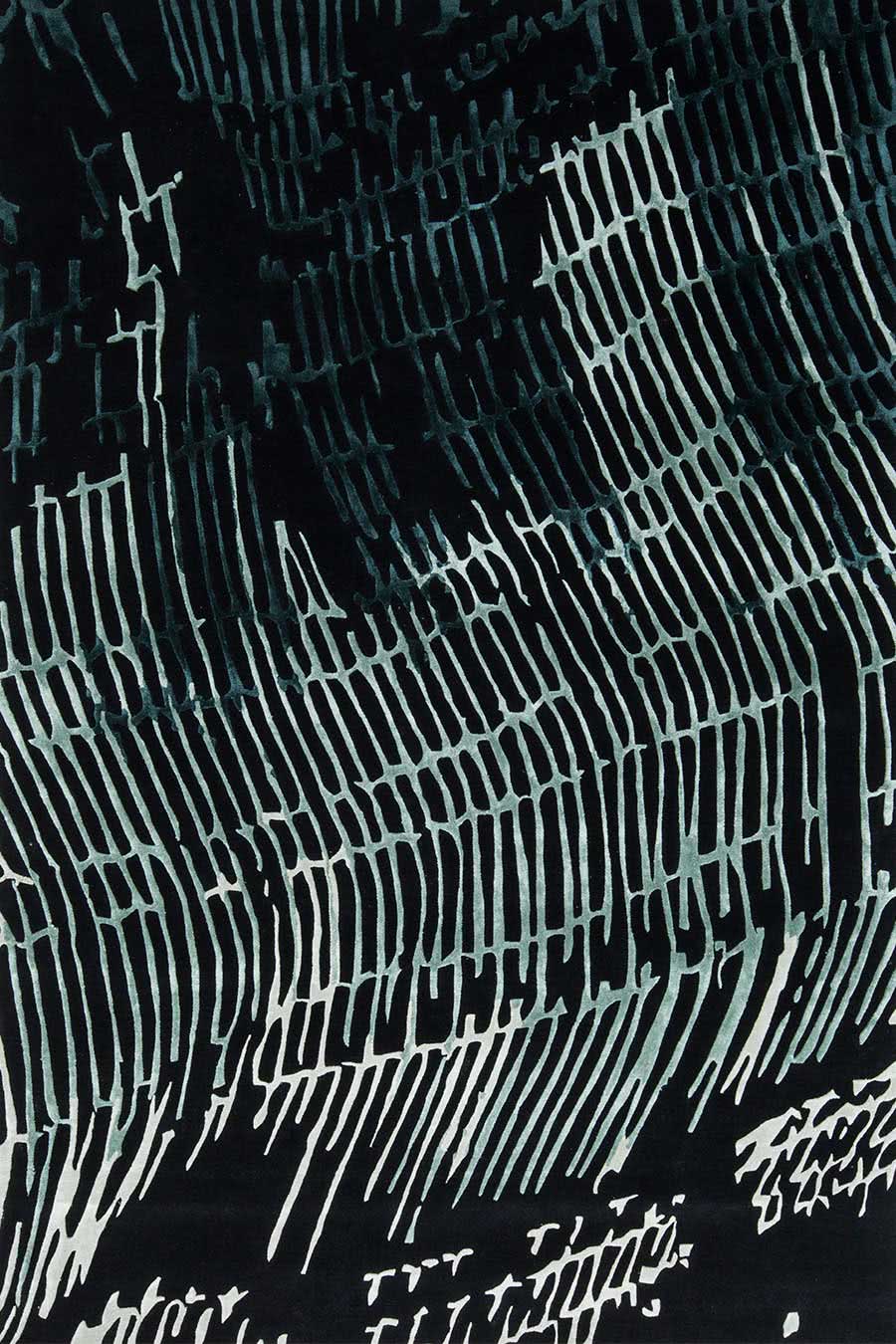 Hand Tufted Rug | Black, Sage & White | Wool | Tranco by Rugfine