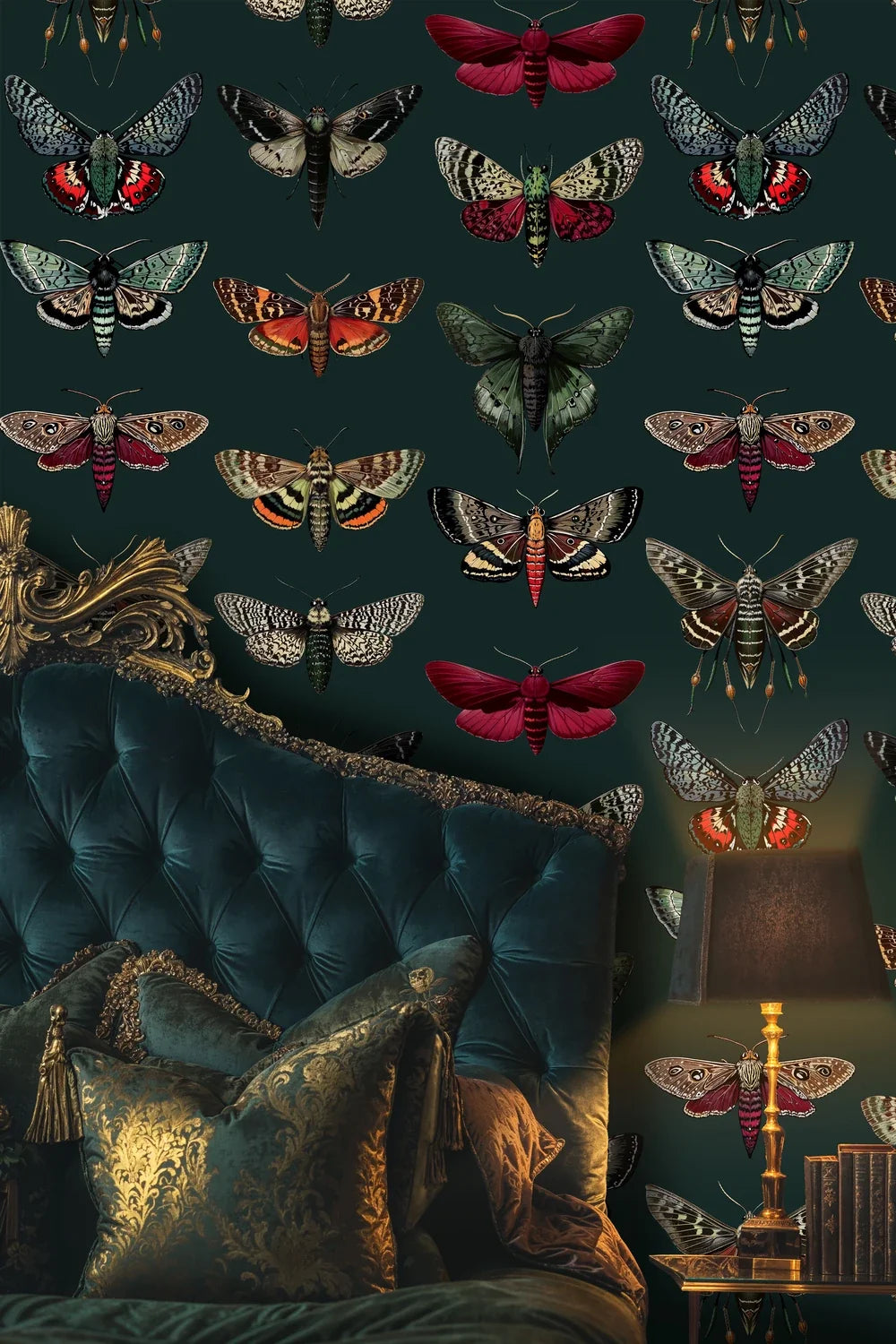 Vintage Moth Collection Wallpaper