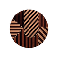 Hand Tufted Striped Round Wool Rug | Terracotta, Tan & Espresso | Vizend by Rugfine