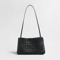 Woven Lambskin Shoulder Bag – Soft Structured Leather Crossbody Bag - Shoulder Bags at Dealshubindia