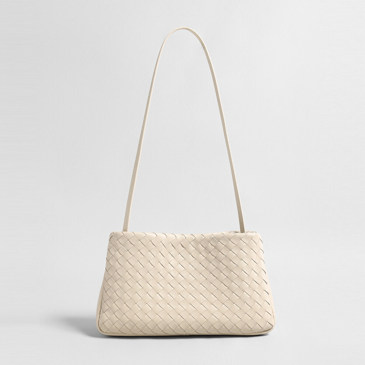 Woven Lambskin Shoulder Bag – Soft Structured Leather Crossbody Bag - Shoulder Bags at Dealshubindia