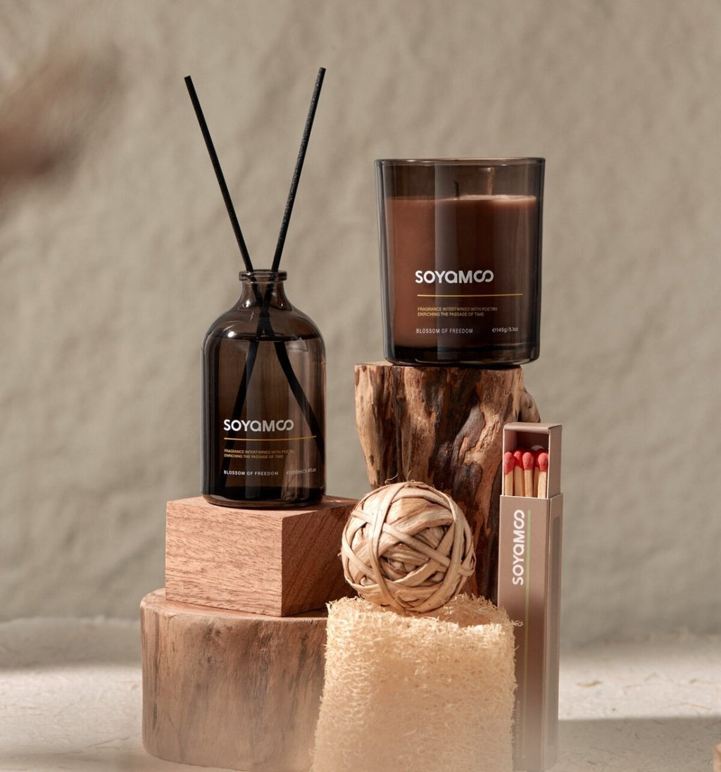 Zen Wood & Tea Earth Collection Brown Glass 4-Piece Set