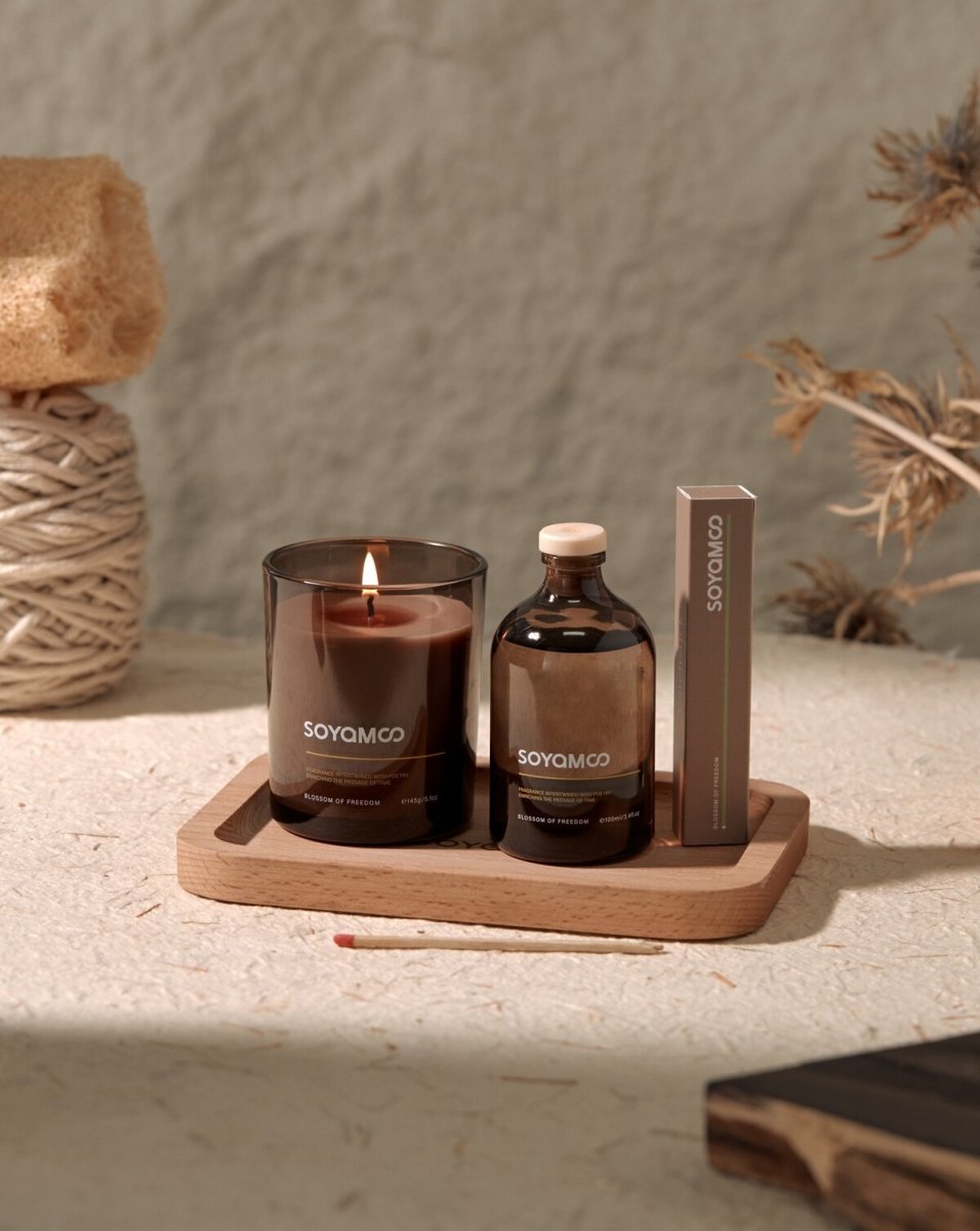 Zen Wood & Tea Earth Collection Brown Glass 4-Piece Set