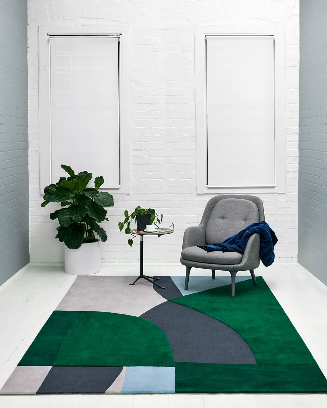 Hand Tufted Rug | Green, Grey & Ivory | Wool | Zenith by Rugfine