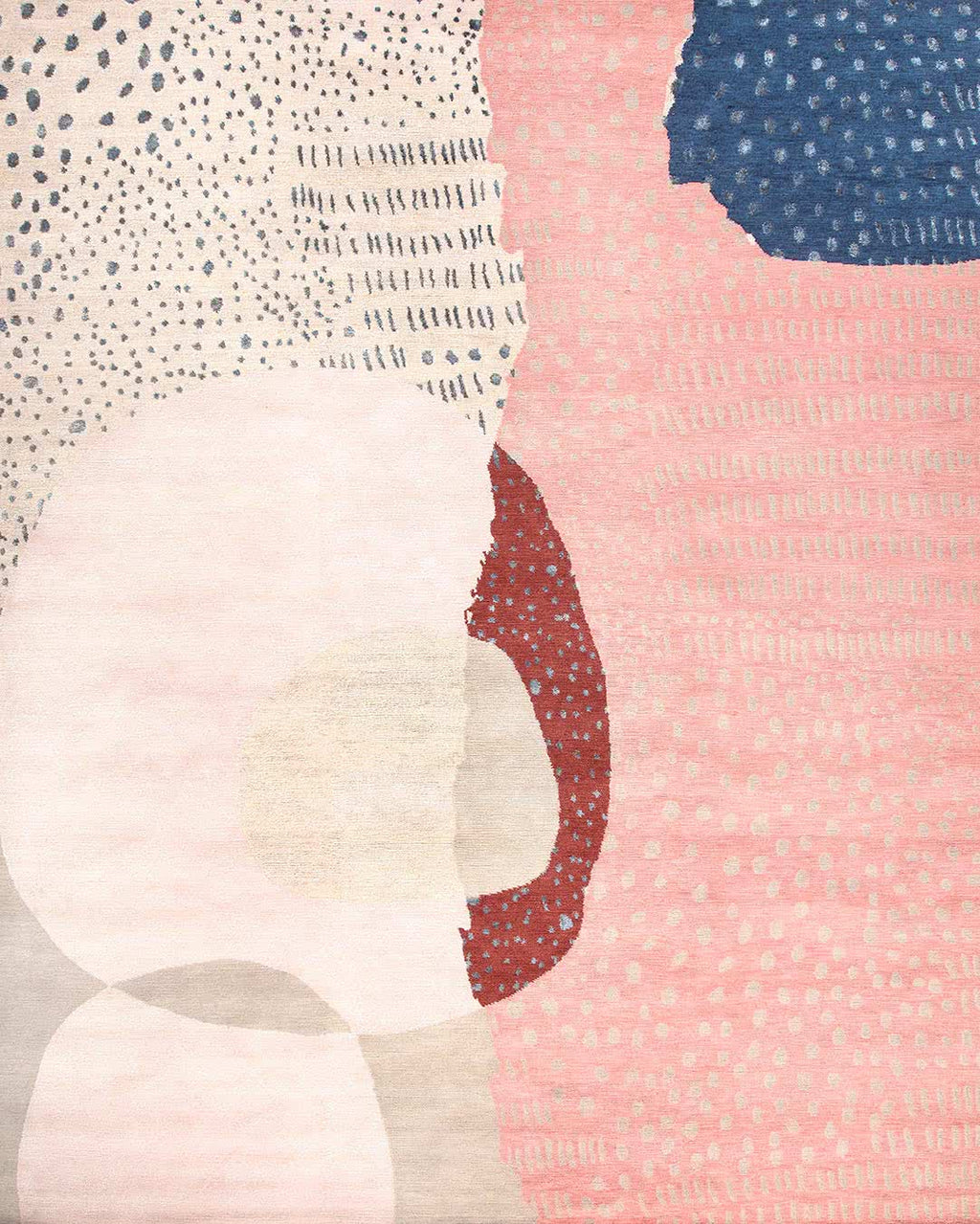 Hand Tufted Rug | Blush Pink, Ivory & Navy | Wool | Zenvia by Rugfine